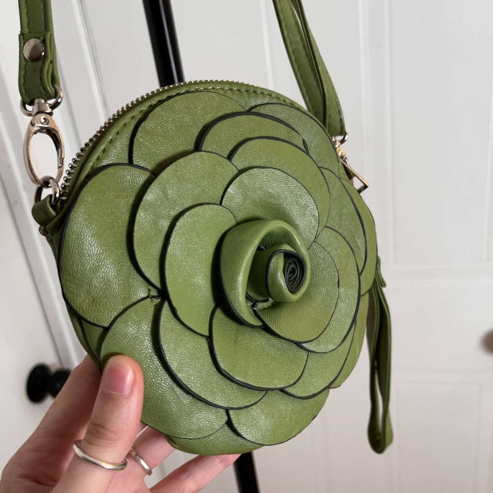 Green Flower Mini Purse